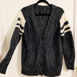 Varsity Striped Cardigan with Pockets